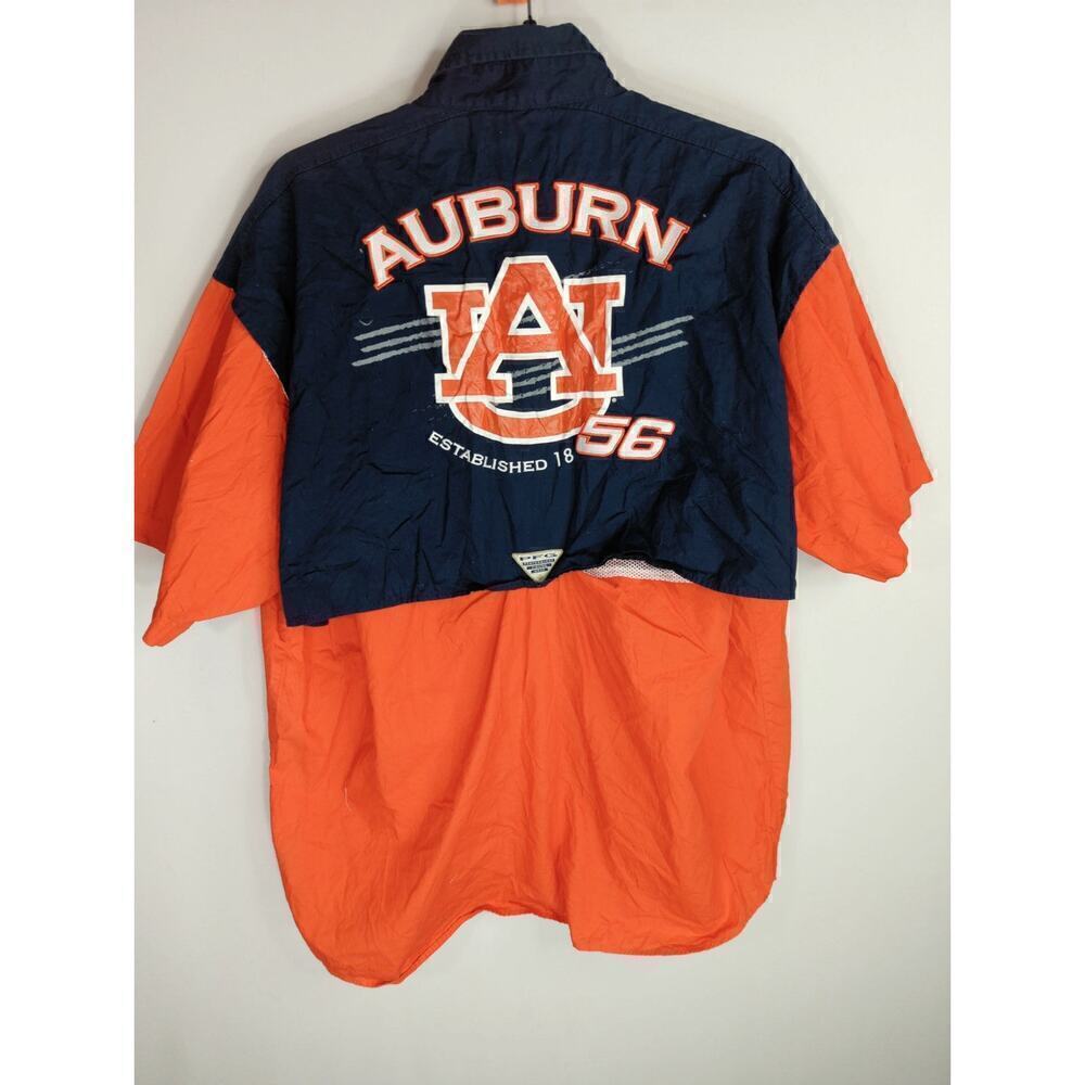 Columbia PFG Men Auburn Tigers Short Sleeve Button Down Shirt Large - Picture 7 of 10